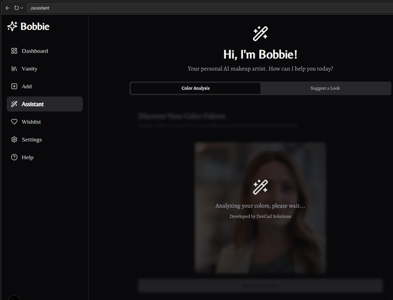 Bobbie application screenshot from the previous DevCAD website.