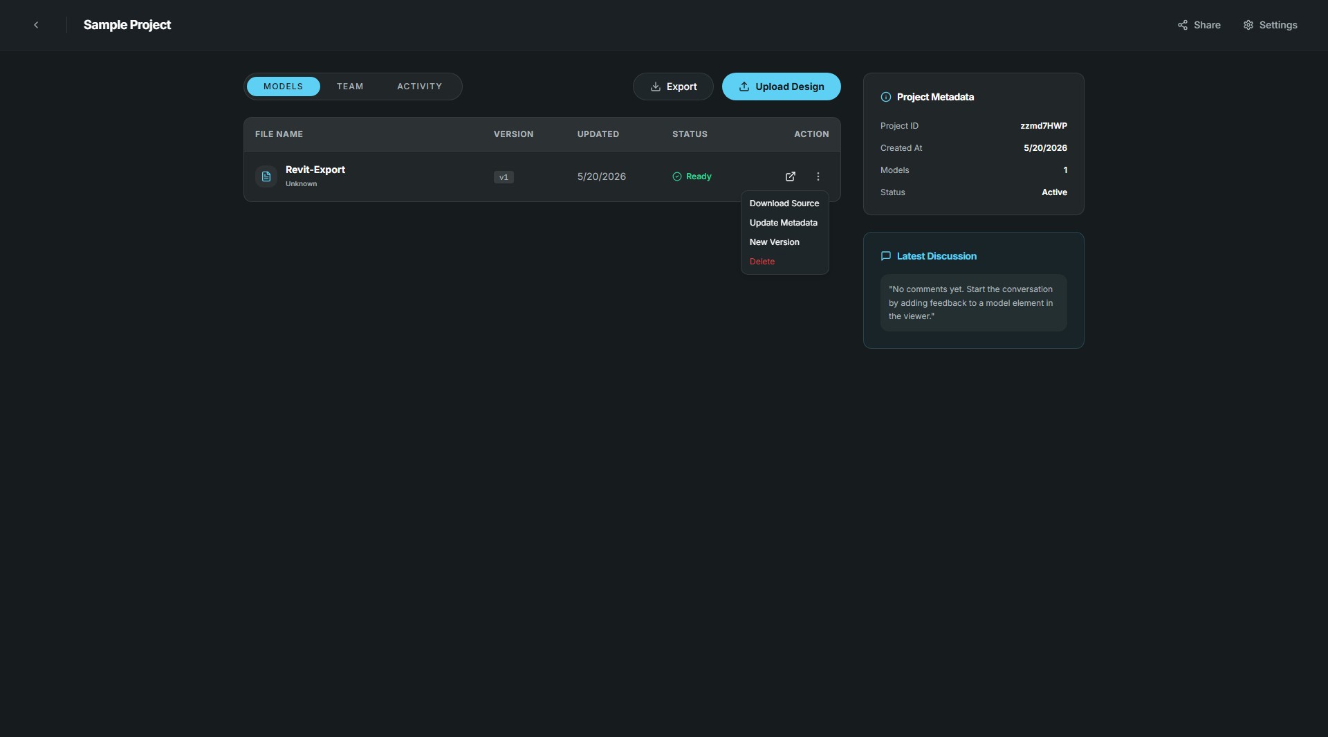 ProjectForge download source file screen.