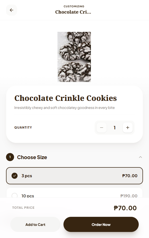 The Coffee Pup mobile product detail screen.